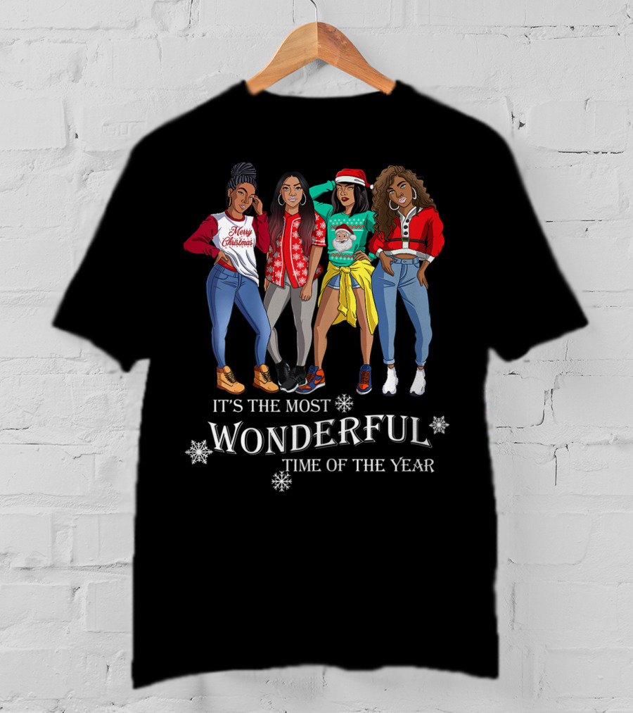 It's The Most Wonderful Time Of The Year Christmas Afro Pride T-Shirt