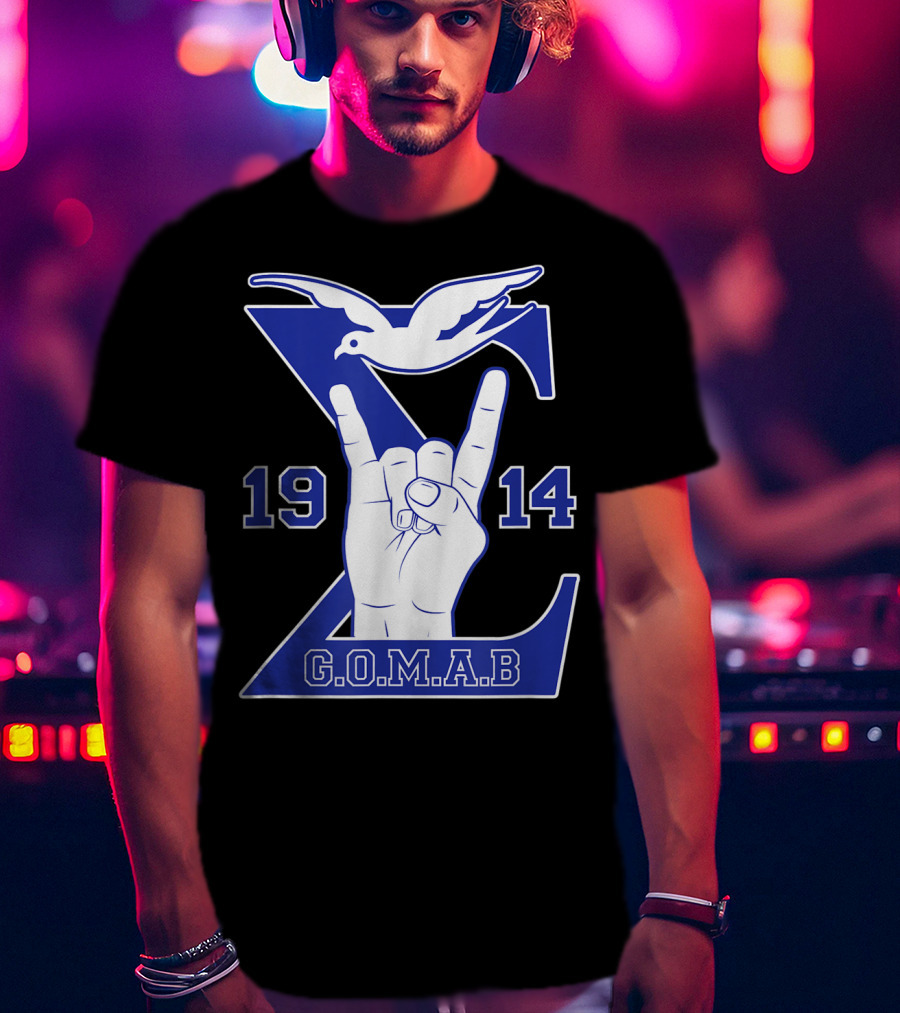 1914 Sigma Dove Hand Sign G.O.M.A.B Blue T-Shirt