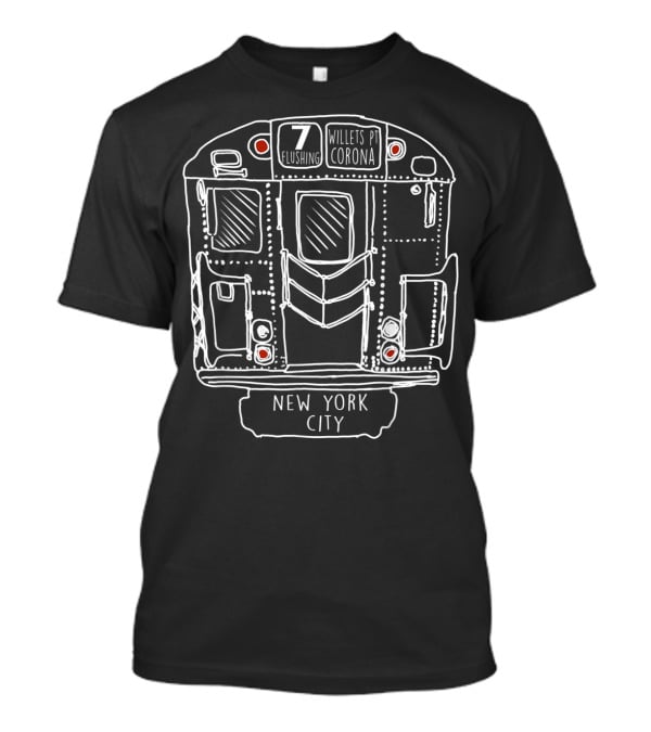 New York City Subway Train 7 Flushing Willets Pt Corona Vintage NYC Train T-Shirt