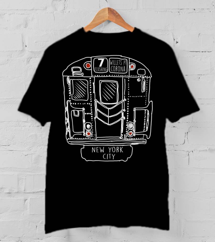 New York City Subway Train 7 Flushing Willets Pt Corona Vintage NYC Train T-Shirt
