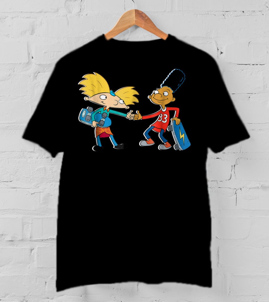 Nick Rewind Hey Arnold Skateboarding Characters Arnold And Gerald T-Shirt