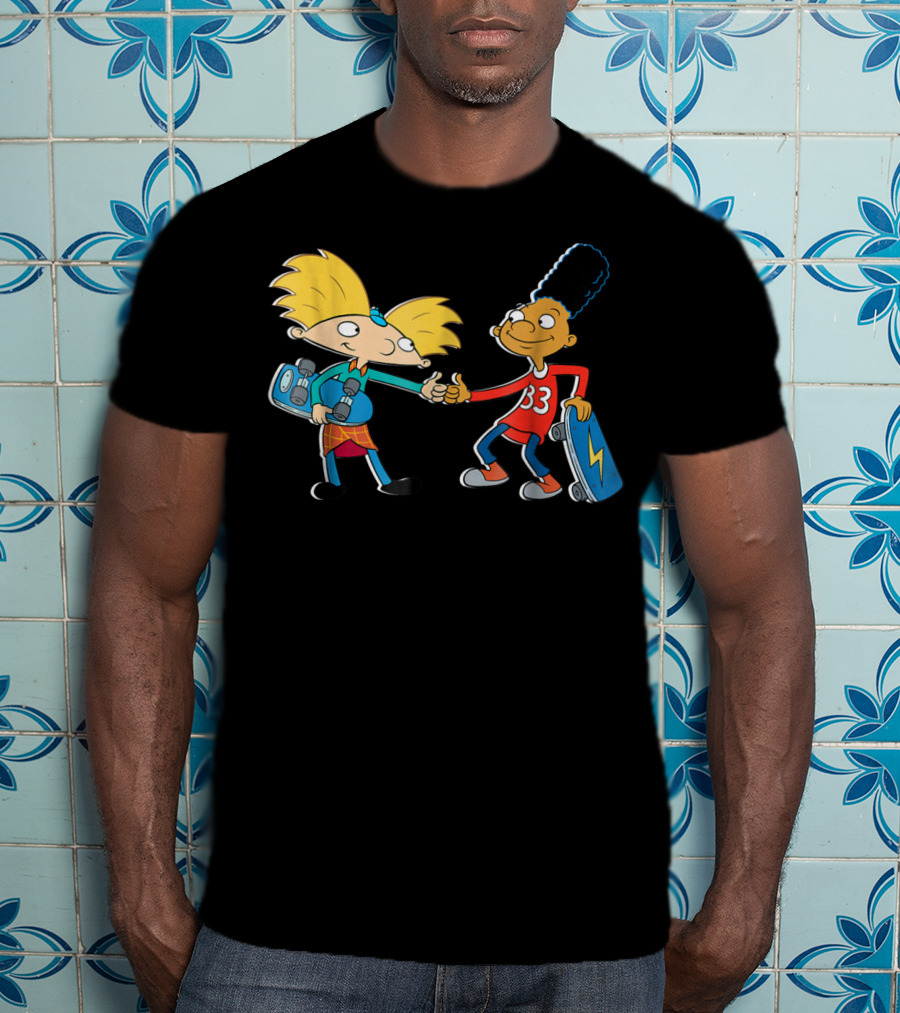 Nick Rewind Hey Arnold Skateboarding Characters Arnold And Gerald T-Shirt