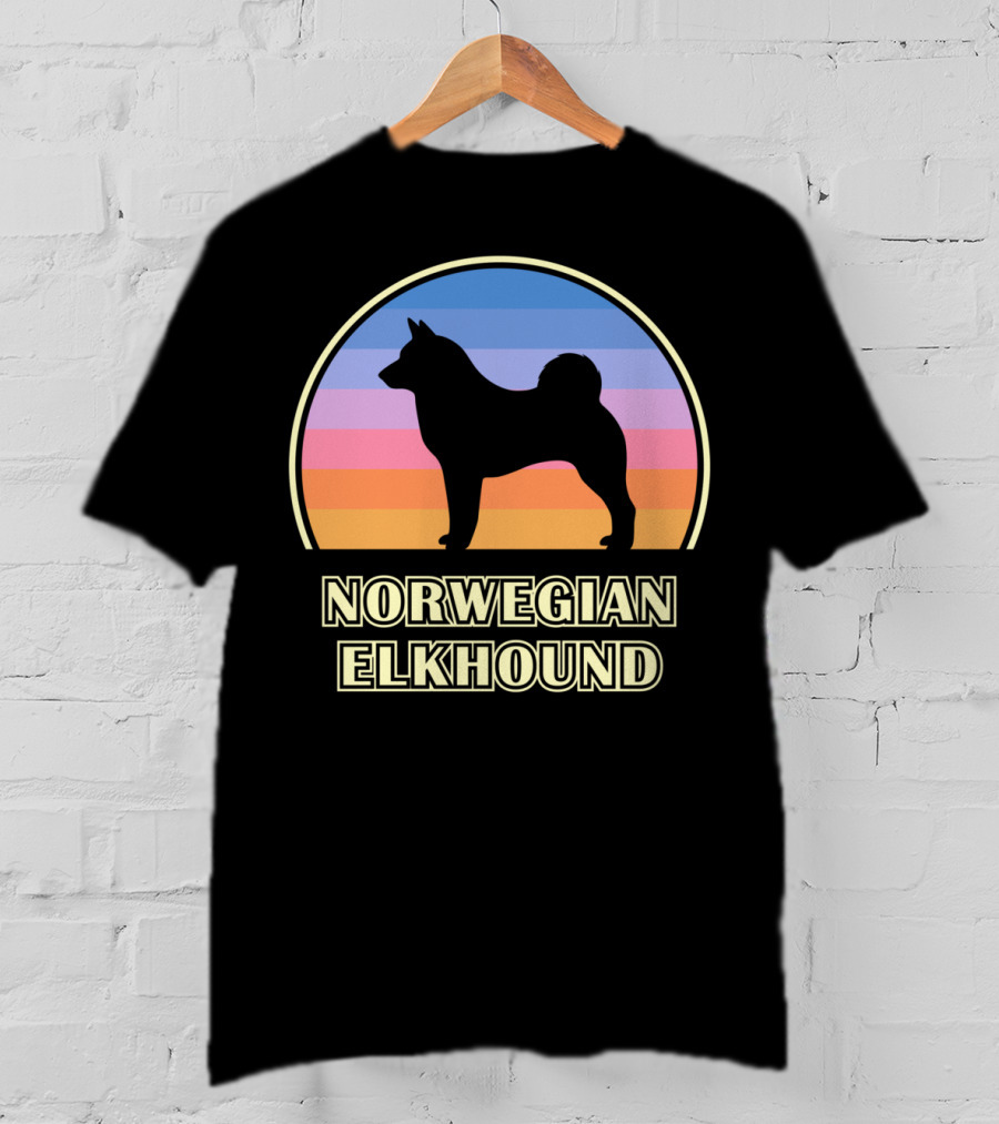 Norwegian Elkhound Vintage Sunset T-Shirt