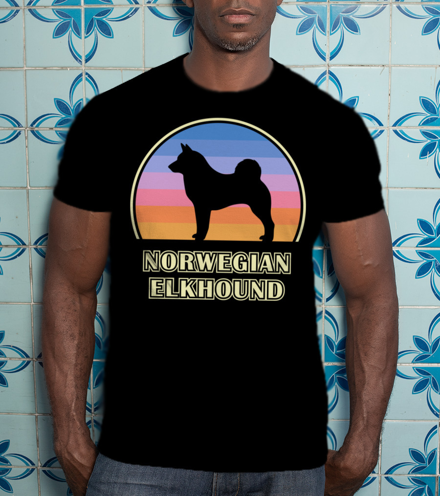 Norwegian Elkhound Vintage Sunset T-Shirt