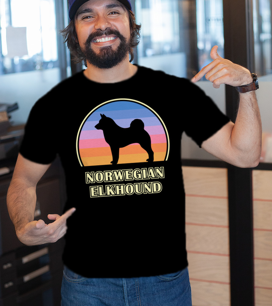Norwegian Elkhound Vintage Sunset T-Shirt