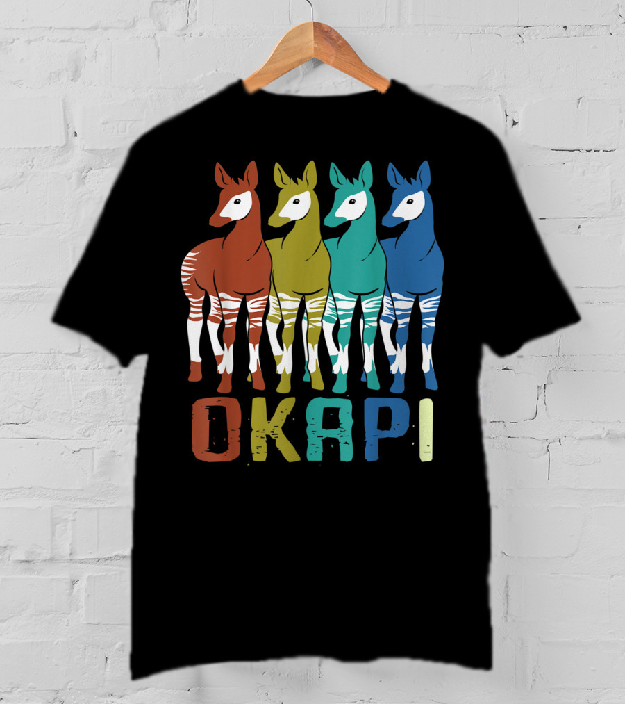 Okapi Family Colorful Okapi Flock T-Shirt