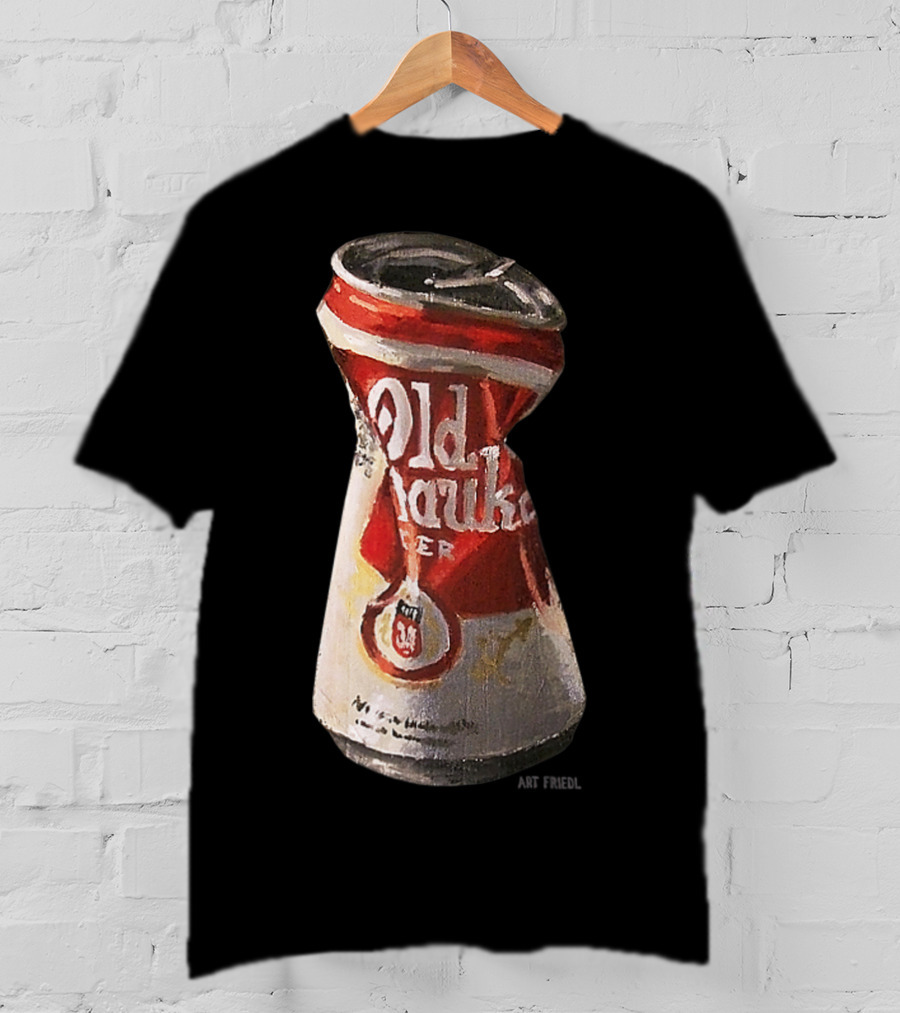 Old Crushed Beer Can Milwaukee Art Friedl T-Shirt