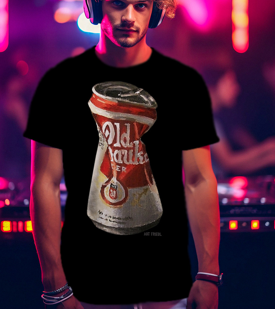 Old Crushed Beer Can Milwaukee Art Friedl T-Shirt