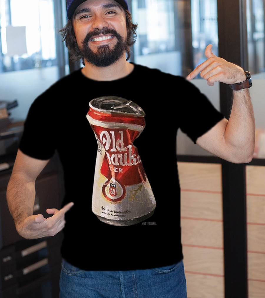 Old Crushed Beer Can Milwaukee Art Friedl T-Shirt