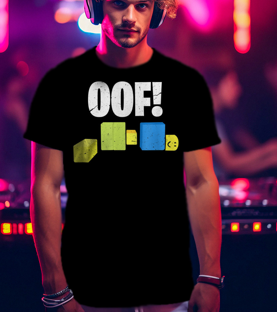 Oof Blox Noob Funny Gamer Blocks Oof Face T-Shirt
