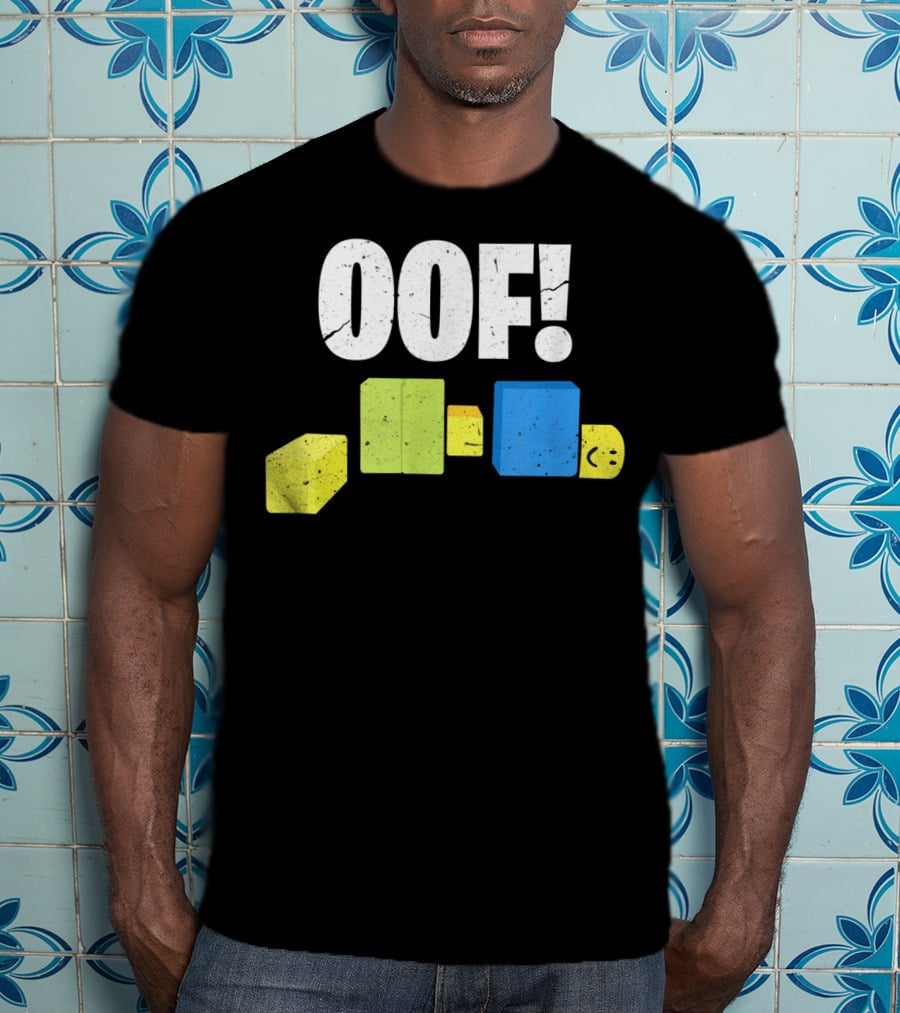 Oof Blox Noob Funny Gamer Blocks Oof Face T-Shirt