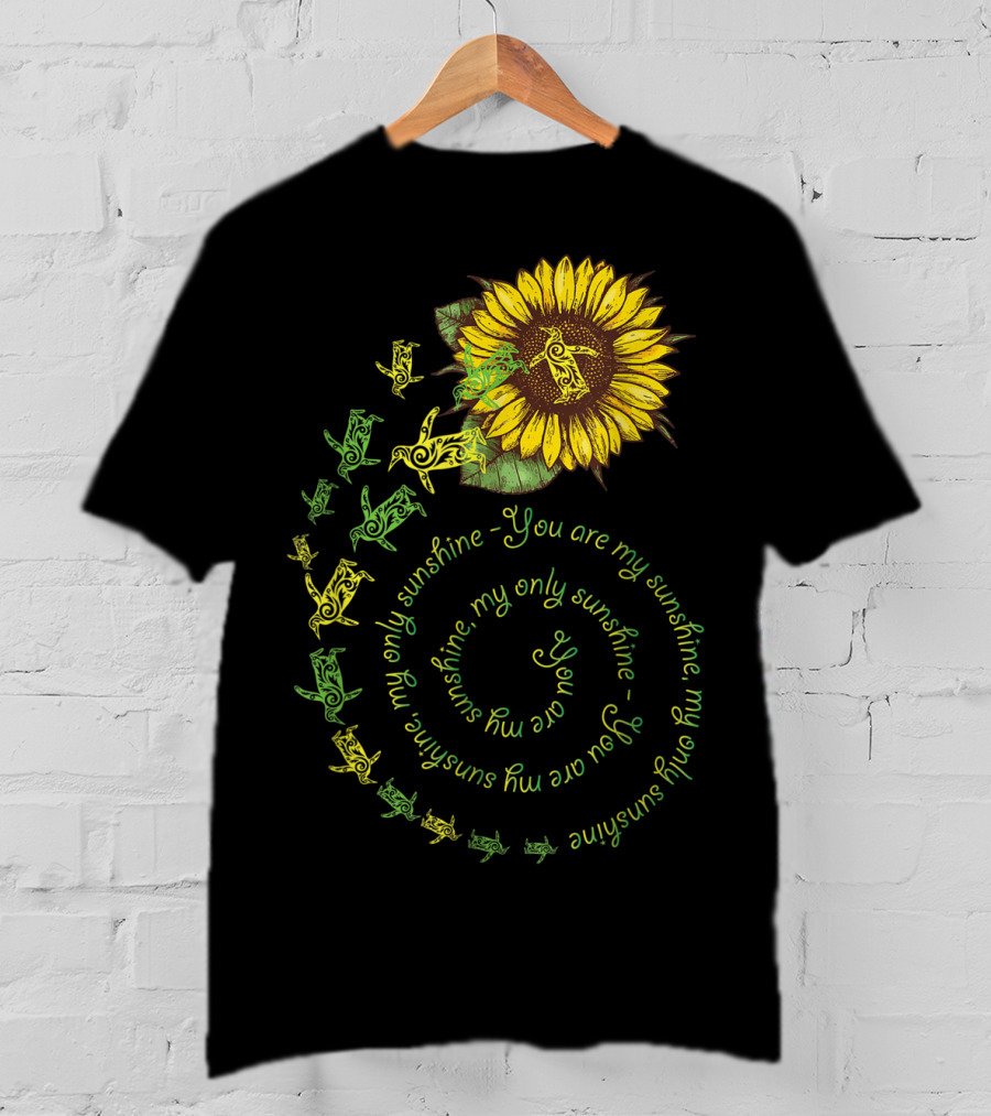 You Are My Sunshine My Only Sunshine Sunflower And Penguin Spiral T-Shirt
