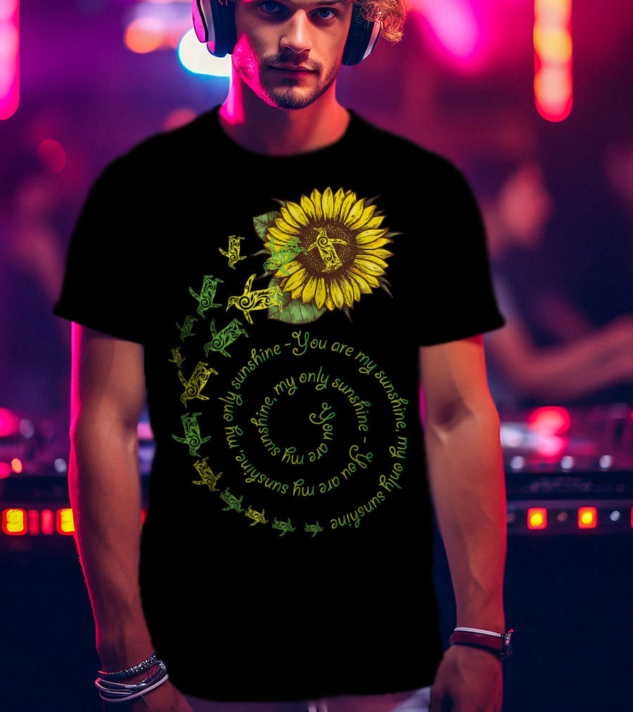 You Are My Sunshine My Only Sunshine Sunflower And Penguin Spiral T-Shirt