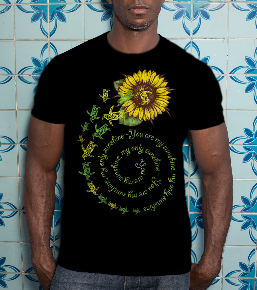 You Are My Sunshine My Only Sunshine Sunflower And Penguin Spiral T-Shirt
