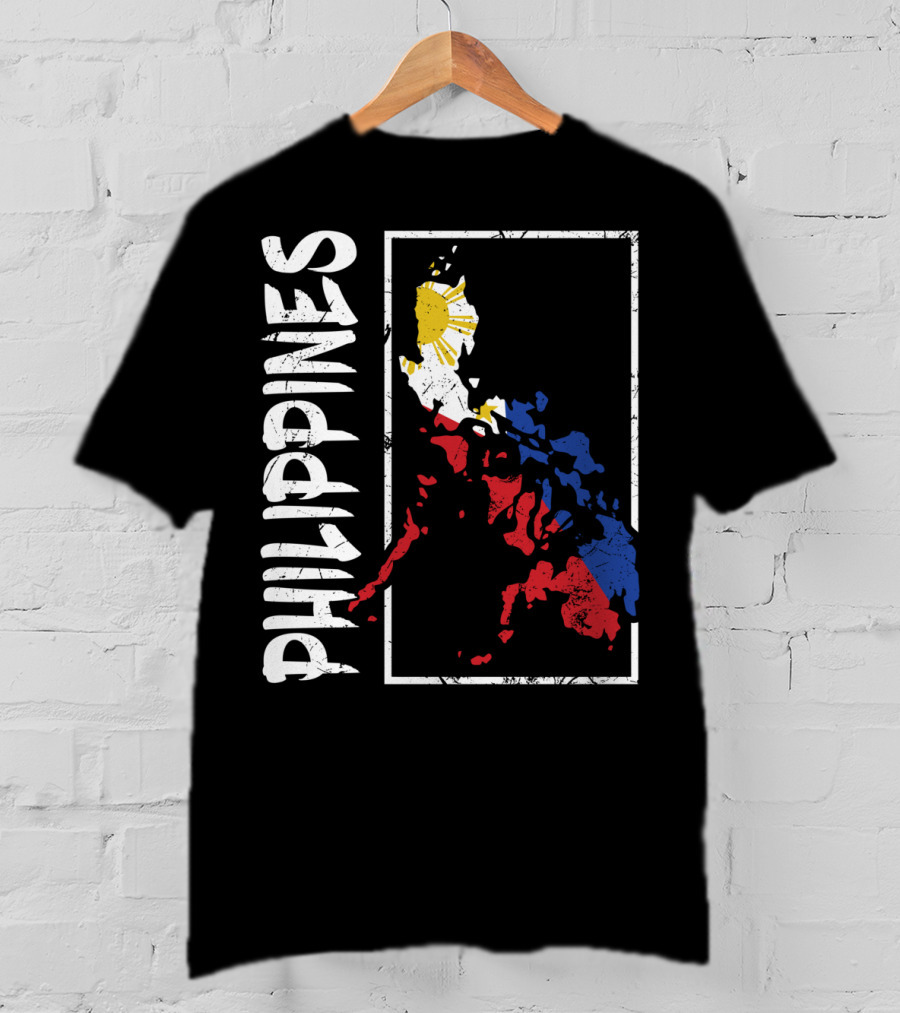 Philippines Flag Map And Filipino Pride T-Shirt