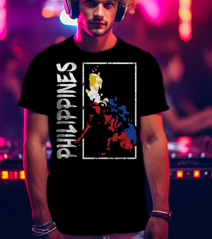Philippines Flag Map And Filipino Pride T-Shirt