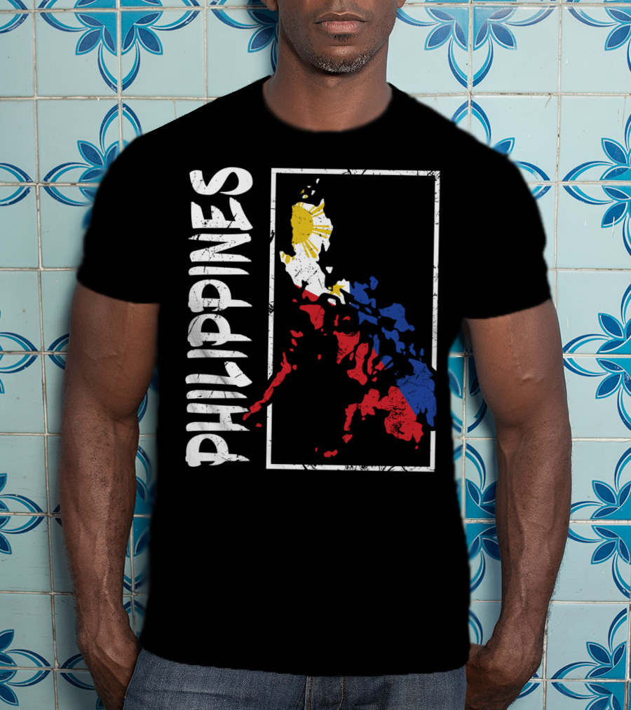 Philippines Flag Map And Filipino Pride T-Shirt
