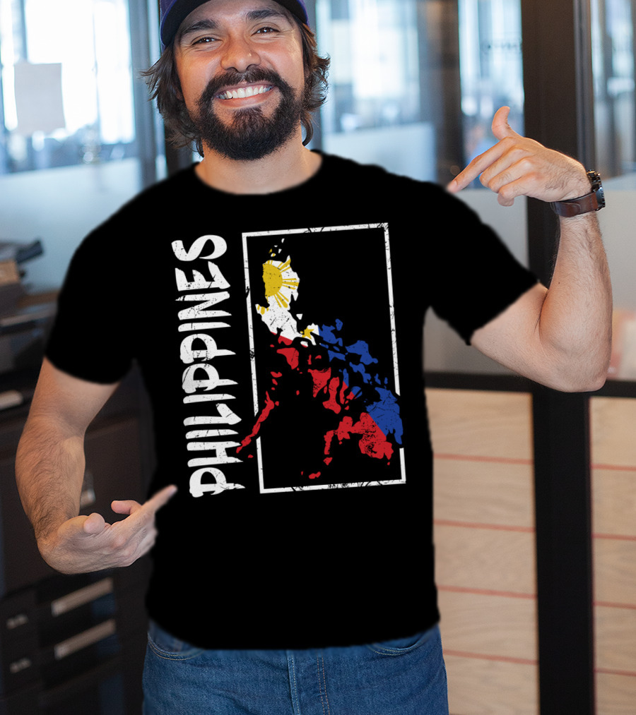 Philippines Flag Map And Filipino Pride T-Shirt
