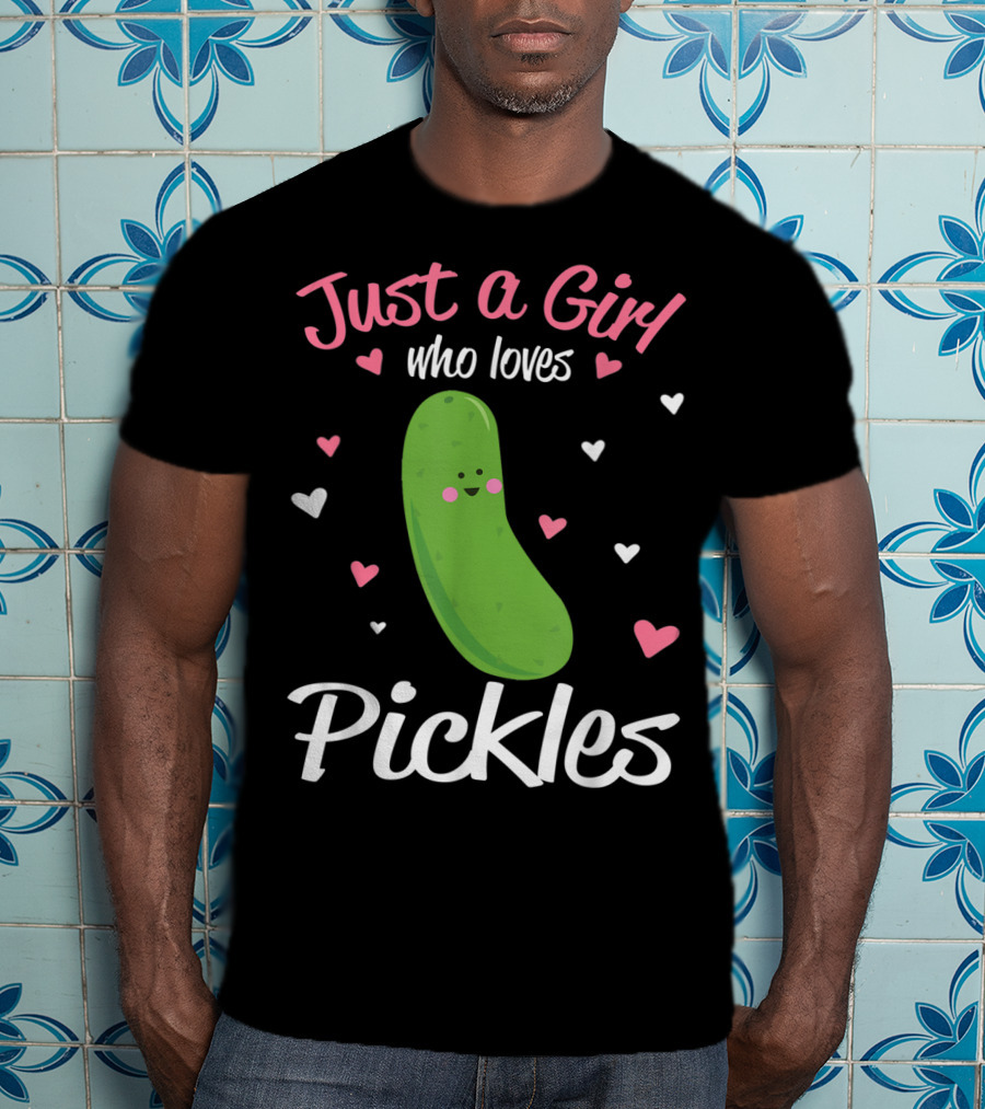Just A Girl Who Loves Pickles Hearts T-Shirt