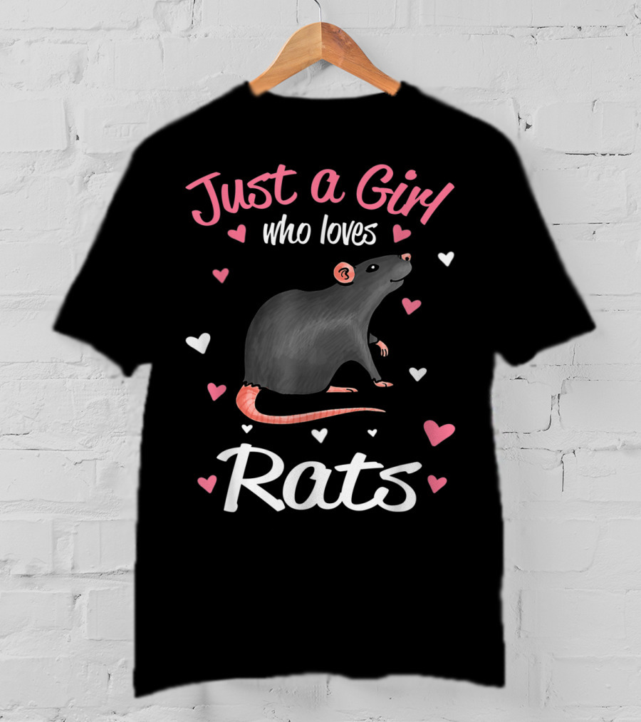 Just A Girl Who Loves Rats With Hearts T-Shirt