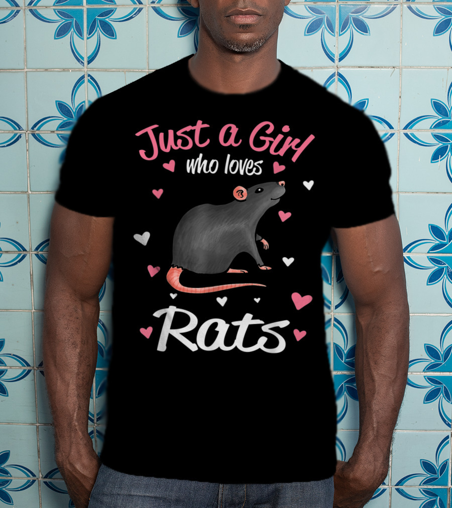 Just A Girl Who Loves Rats With Hearts T-Shirt