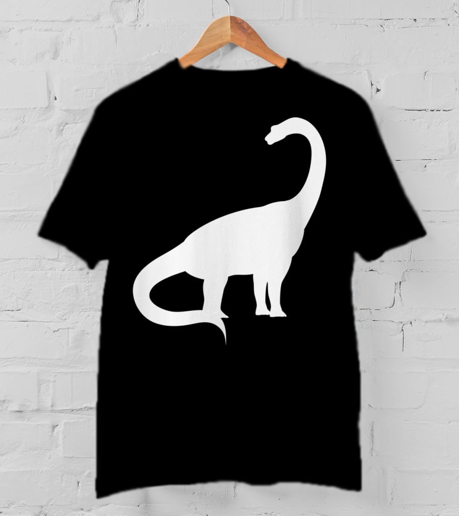 Retro Brachiosaurus Dinosaur Silhouette Classic Minimalist T-Shirt