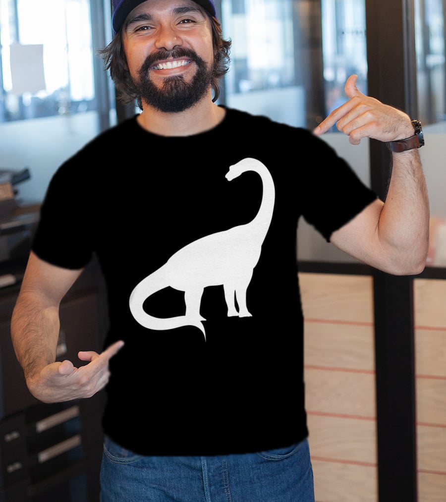 Retro Brachiosaurus Dinosaur Silhouette Classic Minimalist T-Shirt