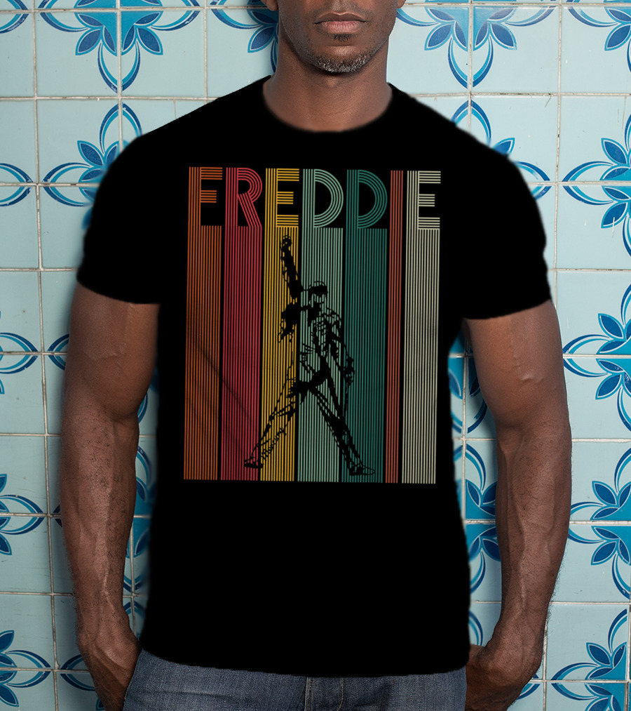 Freddie Mercury Retro Distressed Vintage Line T-Shirt