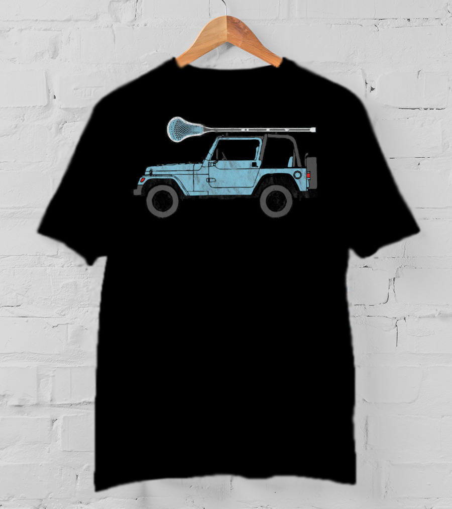 Retro Hippie SUV Offroad Lacrosse Lax Vehicle T-Shirt