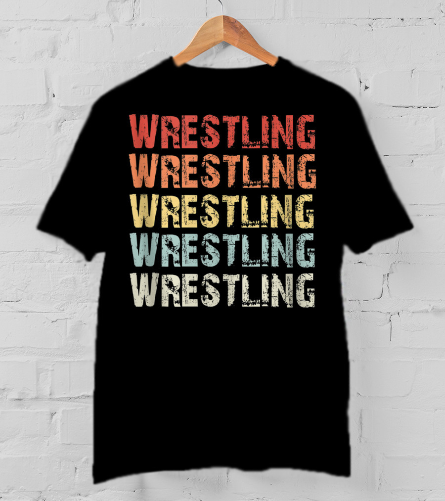 Wrestling Wrestling Wrestling Wrestling Wrestling Retro Lover T-Shirt