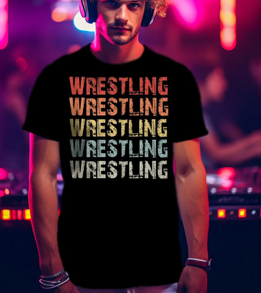 Wrestling Wrestling Wrestling Wrestling Wrestling Retro Lover T-Shirt