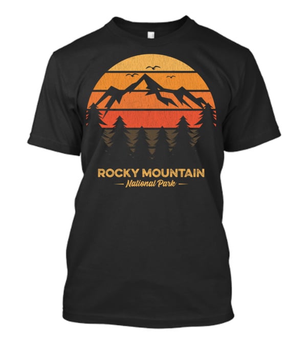 Rocky Mountain National Park Vintage Sunset Mountain T-Shirt