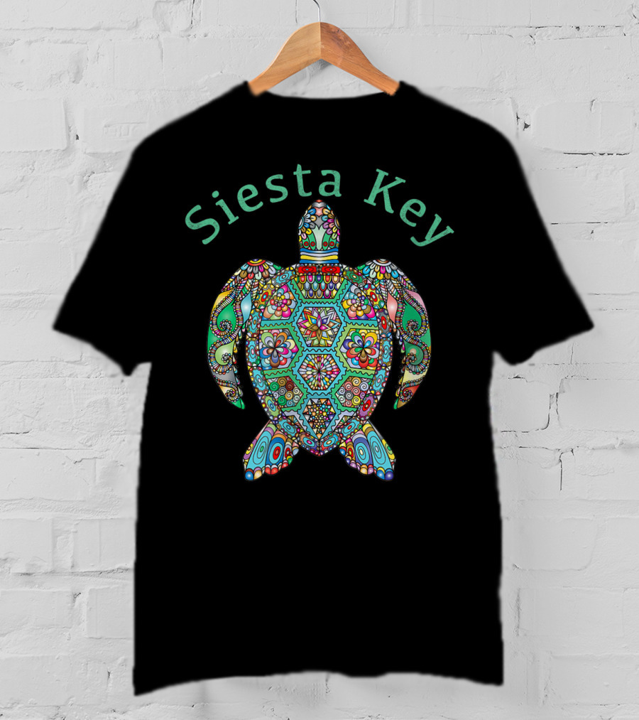 Siesta Key Vibrant Tribal Turtle T-Shirt