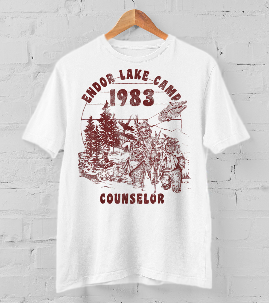 Endor Lake Camp 1983 Counselor Star Wars Ewok Adventure T-Shirt