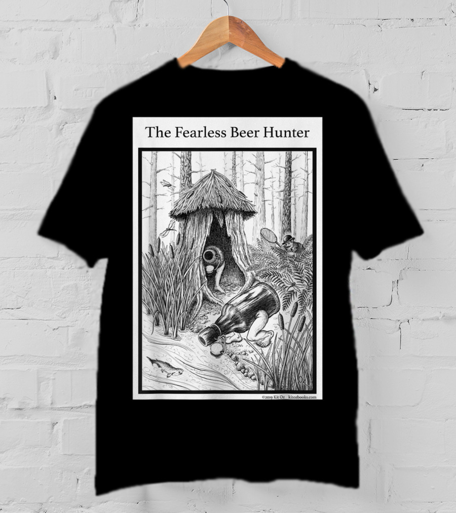 The Fearless Beer Hunter Forest Adventure Hut Scene T-Shirt