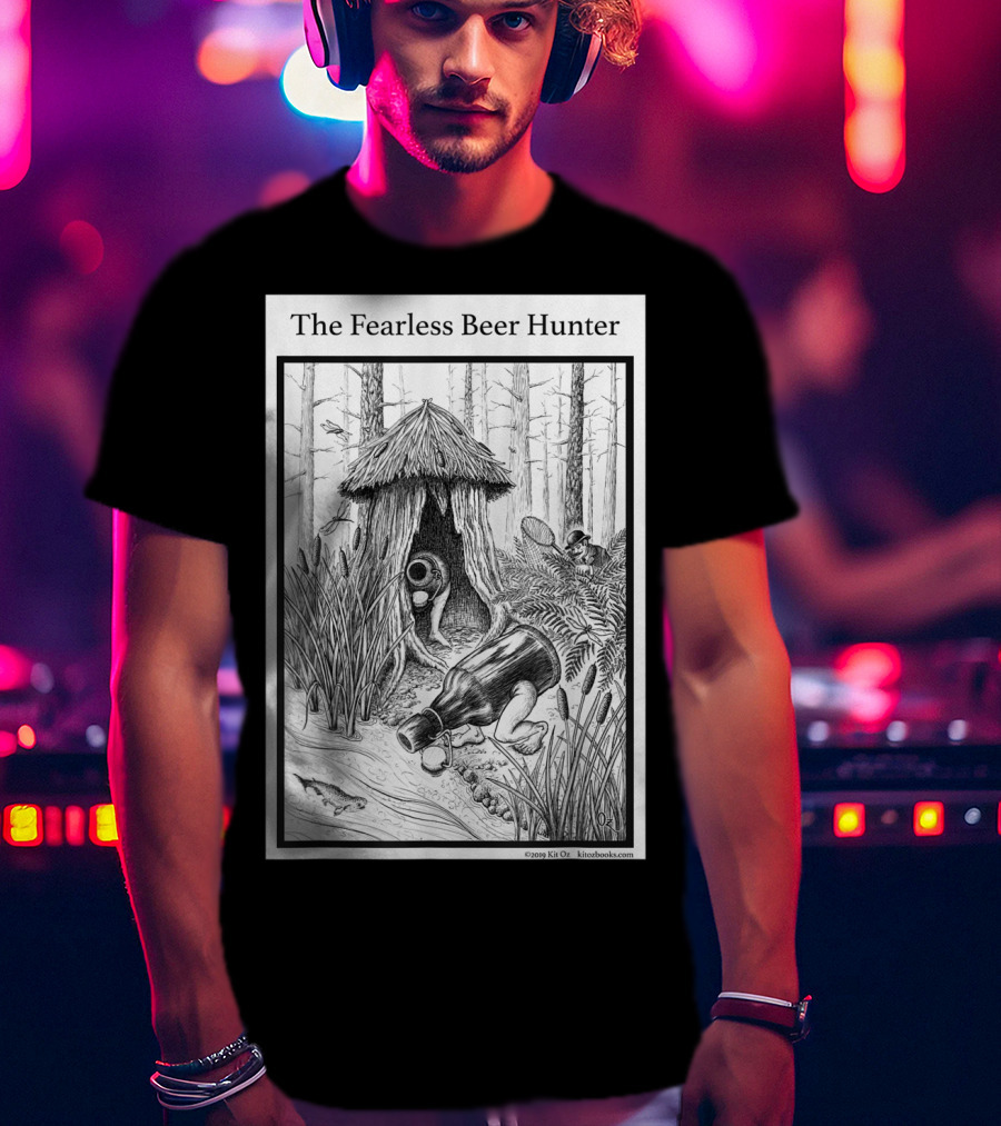 The Fearless Beer Hunter Forest Adventure Hut Scene T-Shirt