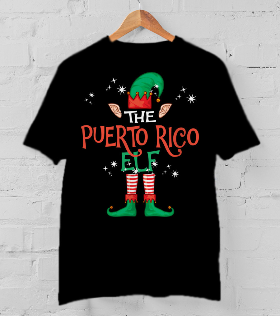 The Puerto Rico Elf Christmas Family Group T-Shirt