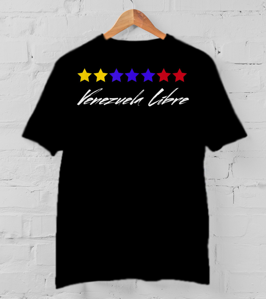 Venezuela Libre 7 Star Flag Camiseta Franela T-Shirt