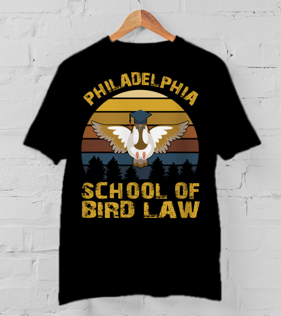 Philadelphia School Of Bird Law Vintage Retro Owl Graduation T-Shirt
