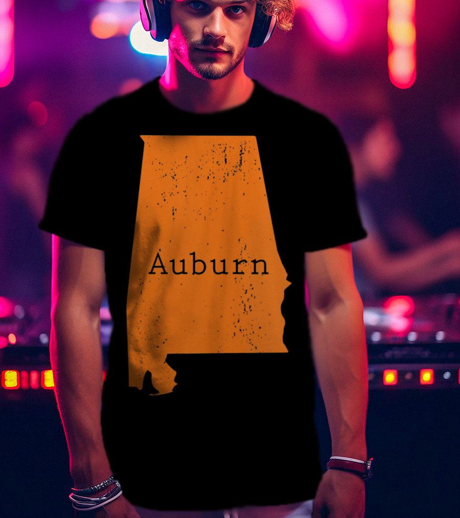 Auburn Alabama Vintage Map T-Shirt