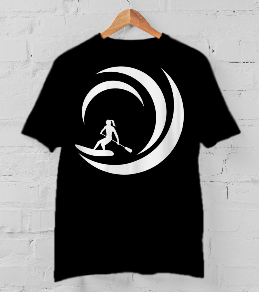 Stand Up Paddle Board SUP Paddling Wave Circle T-Shirt