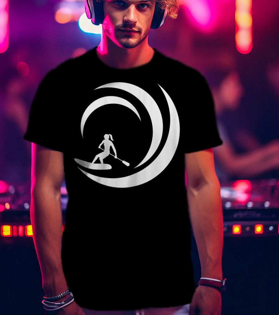 Stand Up Paddle Board SUP Paddling Wave Circle T-Shirt