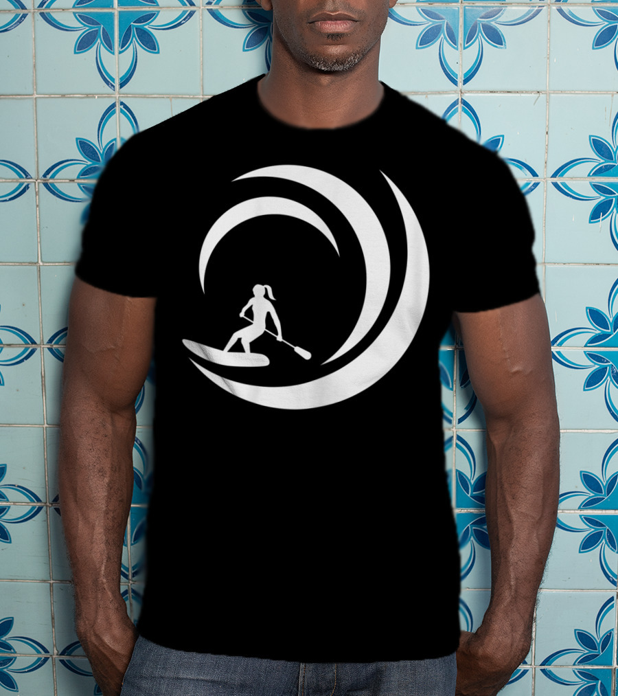 Stand Up Paddle Board SUP Paddling Wave Circle T-Shirt