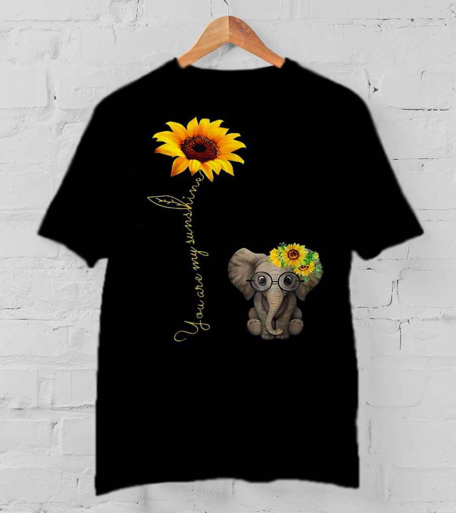 You Are My Sunshine Sunflower Elephant Hippie T-Shirt