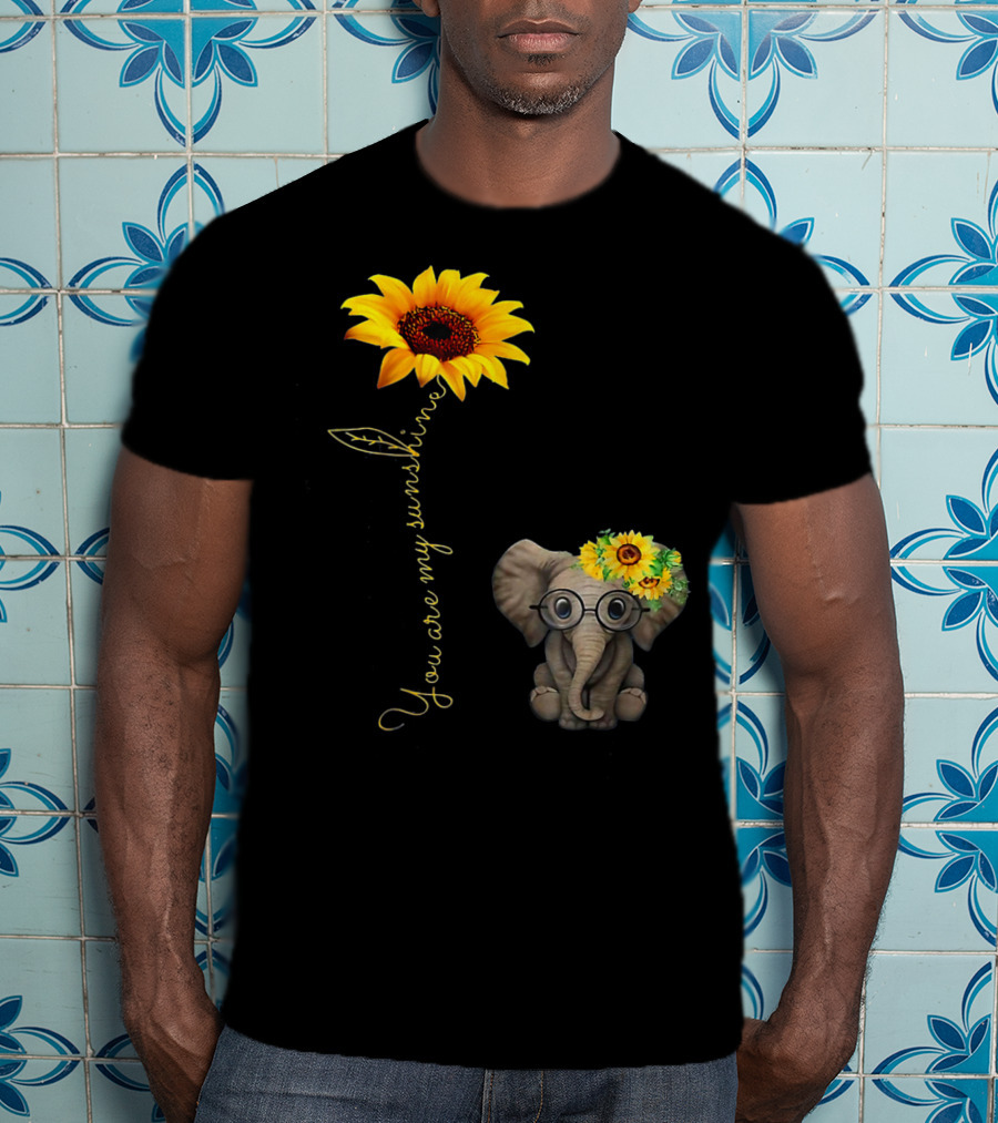 You Are My Sunshine Sunflower Elephant Hippie T-Shirt