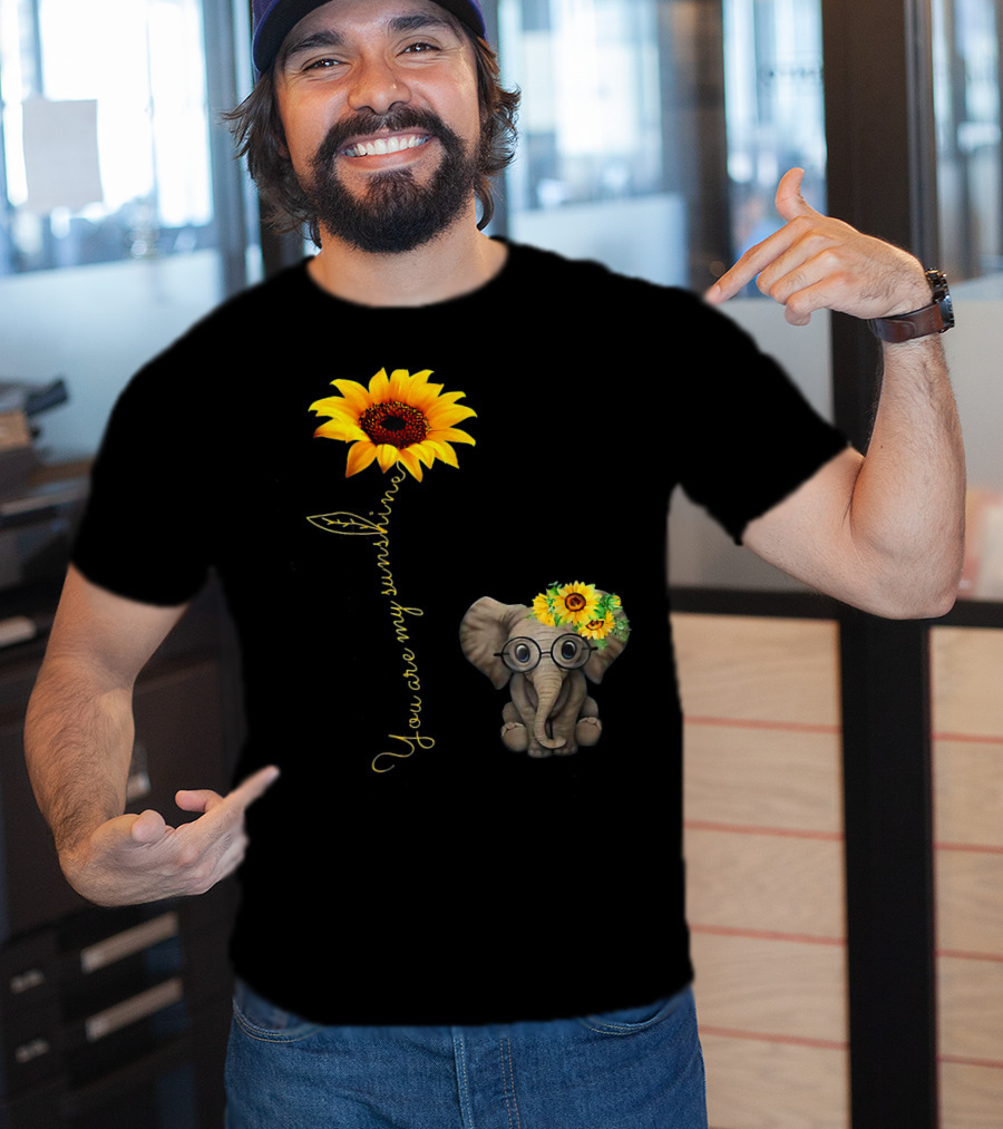 You Are My Sunshine Sunflower Elephant Hippie T-Shirt