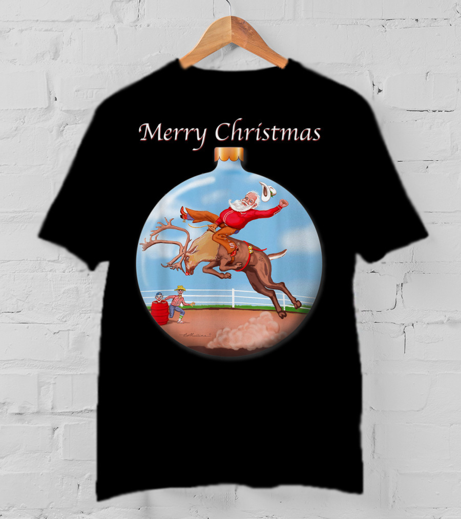Merry Christmas Santa Claus Riding Rudolph T-Shirt