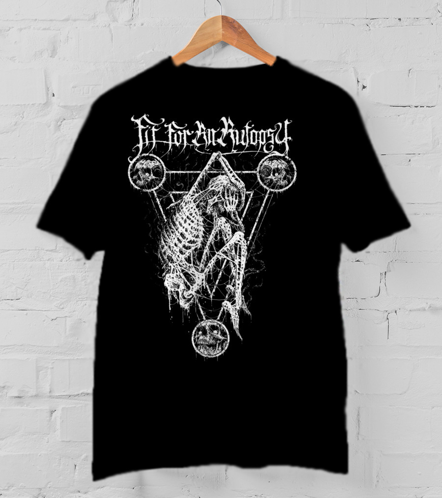 Fitforanautopsy Skeleton With Triangular Geometric Skull T-Shirt