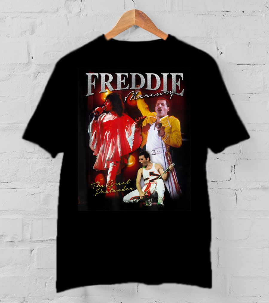 Freddie Mercury The Great Pretender Concert Image Montage T-Shirt