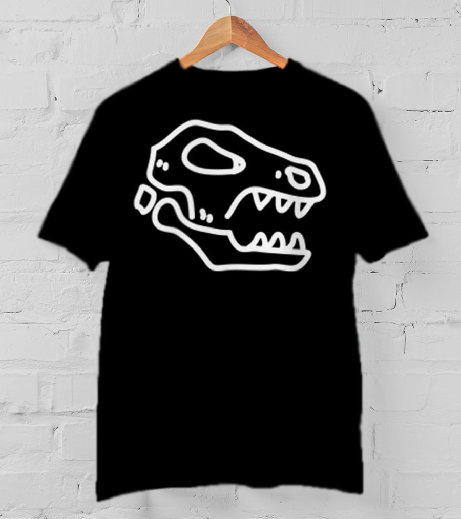 Trex Skull Fossil Kids Dinosaur Badge T-Shirt